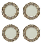 Set of 4 Plastic Sous-plat Cream/Brown 36cm.
