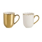 Gold & White Mug Set of 2.