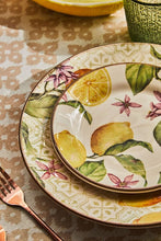 Lade das Bild in den Galerie-Viewer, VELA ZAGARA 18-Piece Mediterranean Lemon Porcelain Stoneware Dinner Set for 6.

