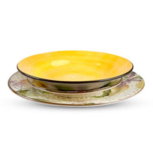 Lade das Bild in den Galerie-Viewer, VELA ZAGARA 18-Piece Mediterranean Lemon Porcelain Stoneware Dinner Set for 6.
