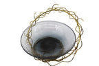 Glass Bowl With Iron Wire Stand.