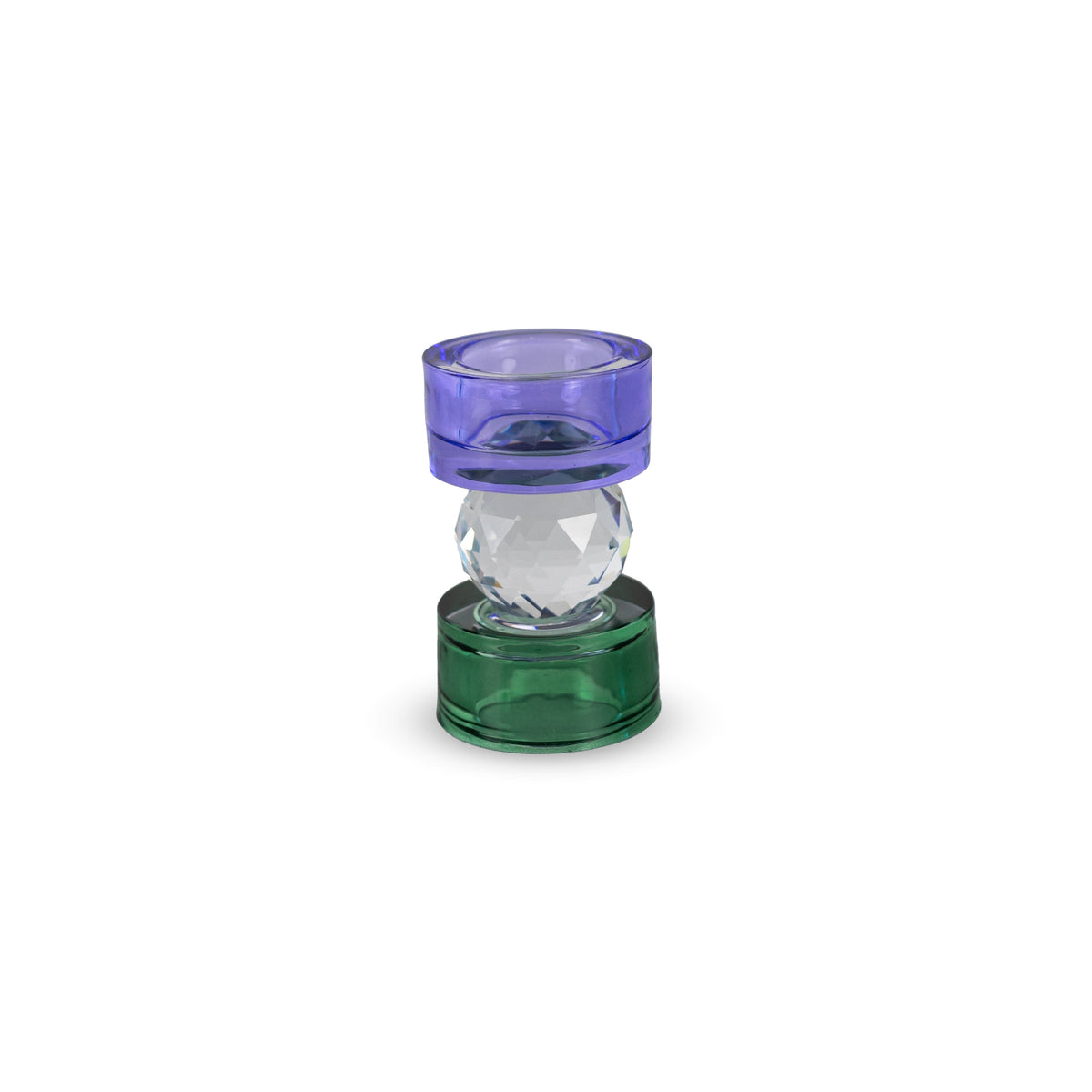 Diamond Effect Candle Holder Purple Green.