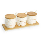 White Porcelaine Canister Set With Gold Design | House Art