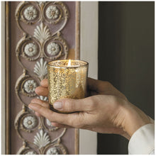 Lade das Bild in den Galerie-Viewer, Glasglocke mit Metallsockel Fleur D&#39;Or Kerze
