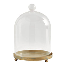 Lade das Bild in den Galerie-Viewer, Glasglocke mit Metallsockel Fleur D&#39;Or Kerze
