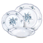 CAPPETTATA HERITAGE FLORALS 18-Piece Blue Floral Porcelain Dinner Set for 6.