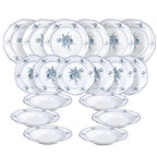 CAPPETTATA HERITAGE FLORALS 18-Piece Blue Floral Porcelain Dinner Set for 6.