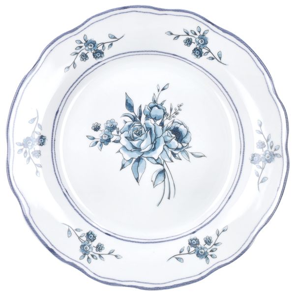 CAPPETTATA HERITAGE FLORALS 18-Piece Blue Floral Porcelain Dinner Set for 6.