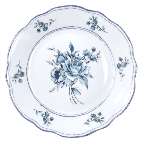 CAPPETTATA HERITAGE FLORALS 18-Piece Blue Floral Porcelain Dinner Set for 6.