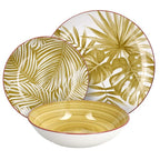 Madison Exotic 18-Piece Tropical Porcelain Dinner Set for 6 | Multicolour Botanical Tableware.