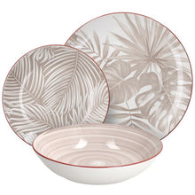Load image into Gallery viewer, Madison Exotic 18-Piece Tropical Porcelain Dinner Set for 6 | Multicolour Botanical Tableware.
