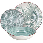 Madison Exotic 18-Piece Tropical Porcelain Dinner Set for 6 | Multicolour Botanical Tableware.