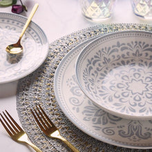 Load image into Gallery viewer, MADISON ARABESQUE 18-Piece Mediterranean Porcelain Dinner Set for 6.
