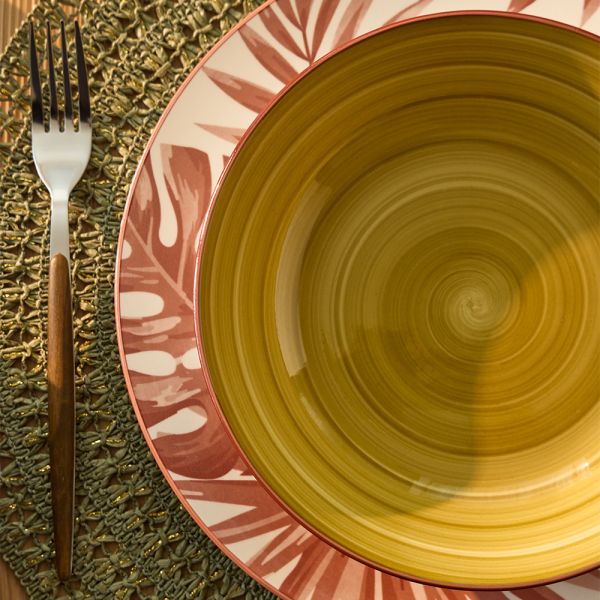 Madison Exotic 18-Piece Tropical Porcelain Dinner Set for 6 | Multicolour Botanical Tableware.
