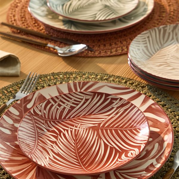 Madison Exotic 18-Piece Tropical Porcelain Dinner Set for 6 | Multicolour Botanical Tableware