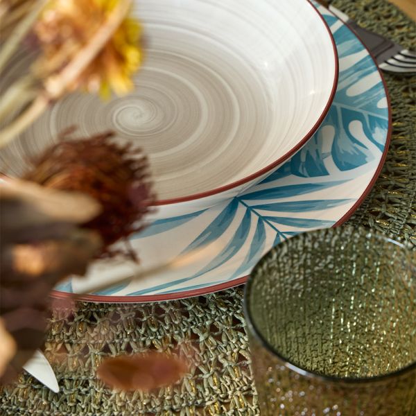 Madison Exotic 18-Piece Tropical Porcelain Dinner Set for 6 | Multicolour Botanical Tableware.