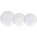 18-Piece White Porcelain Dinner Set with Gold Rim Metropolis | Elegant Tableware for 6.