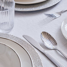 Load image into Gallery viewer, Metropolis 18-Piece White Porcelain Dinner Set with Platinum Rim | Luxury Dinnerware for 6.
