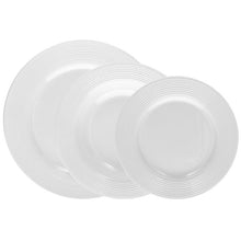 Lade das Bild in den Galerie-Viewer, Polis 18-Piece White Porcelain Dinner Set for 6 | Modern Ribbed Dinnerware Collection.
