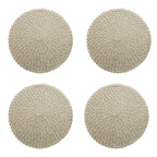Set of 4 Placemat Polyester Light Green/Beige 38cm.