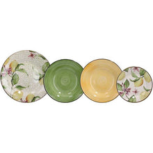Lade das Bild in den Galerie-Viewer, VELA ZAGARA 18-Piece Mediterranean Lemon Porcelain Stoneware Dinner Set for 6.

