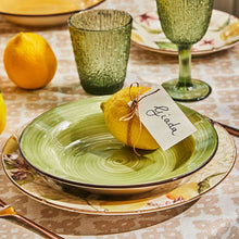 Lade das Bild in den Galerie-Viewer, VELA ZAGARA 18-Piece Mediterranean Lemon Porcelain Stoneware Dinner Set for 6.
