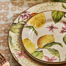 Lade das Bild in den Galerie-Viewer, VELA ZAGARA 18-Piece Mediterranean Lemon Porcelain Stoneware Dinner Set for 6.
