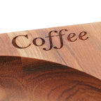 Porcelain Coffee Cup 93ml on a wooden tray 17x16x8cm.