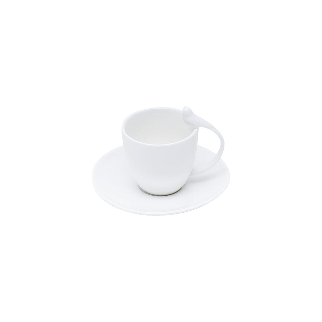 White Birds Porzellan Kaffee-/Espresso-Tasse und Untertasse 85ml