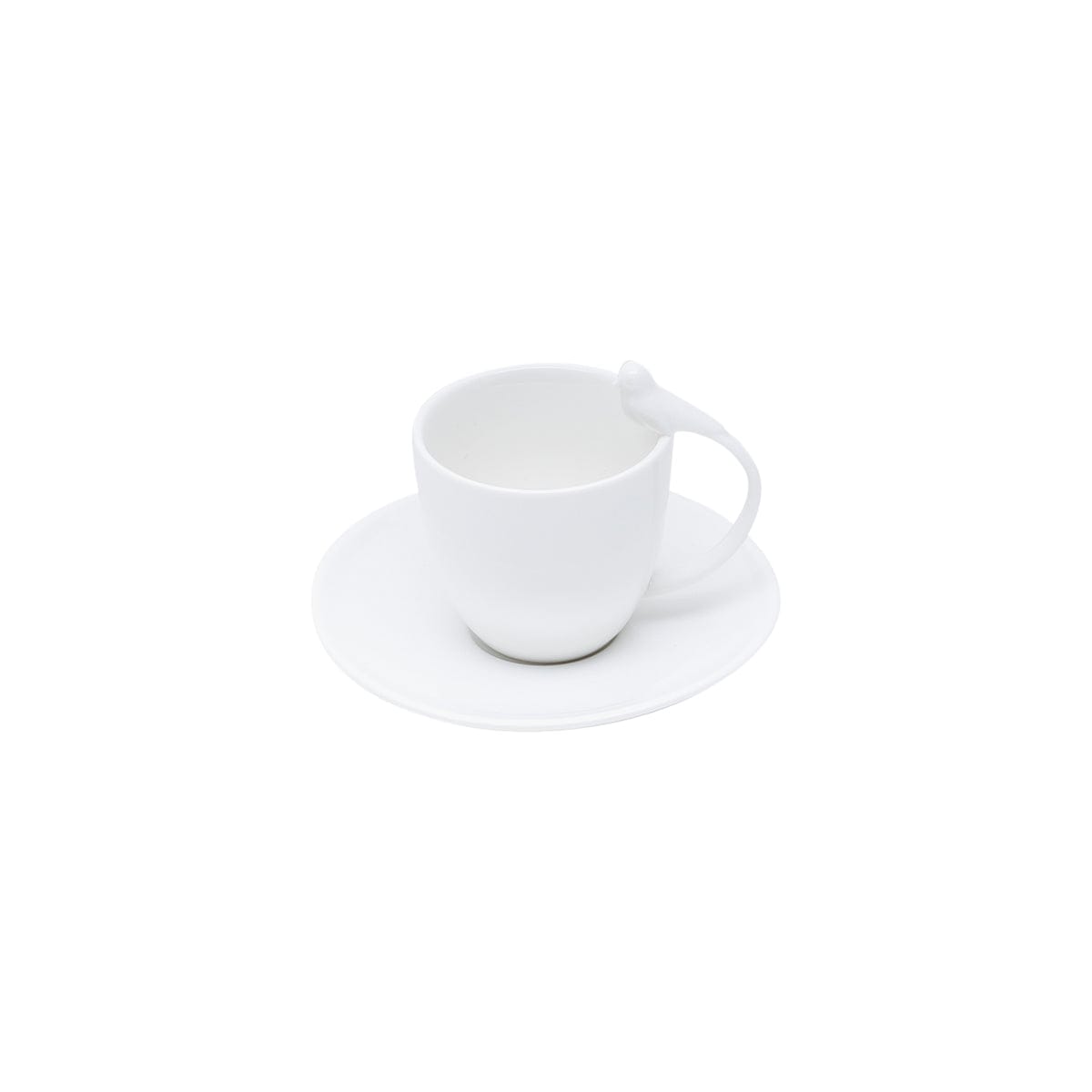 Set of 6 White Birds Cup and Saucer 85ml.