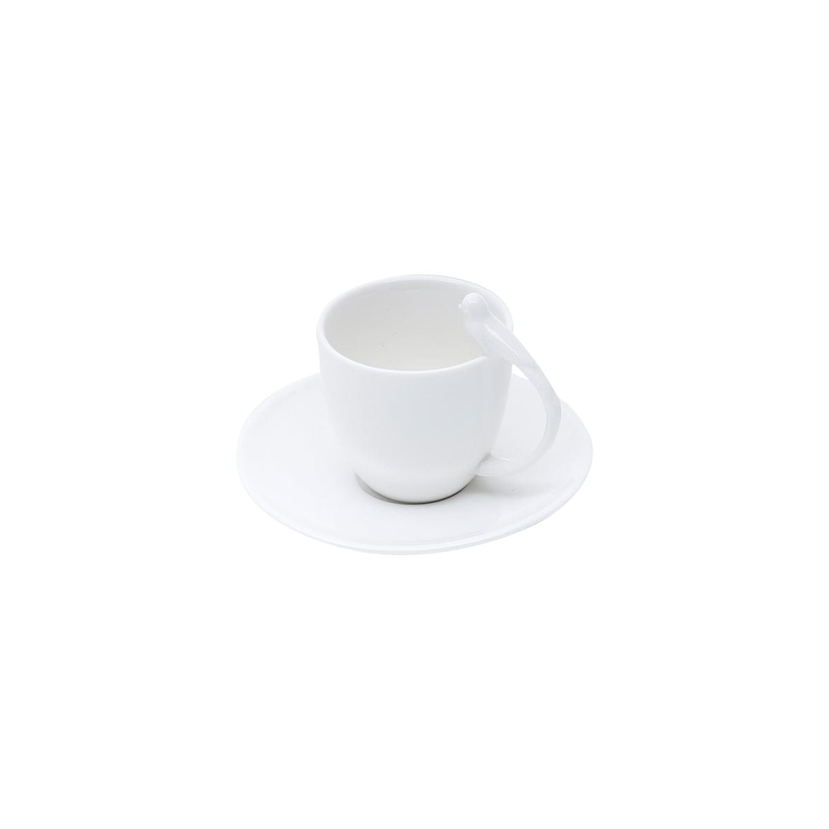 Set of 6 White Birds Cup and Saucer 85ml.