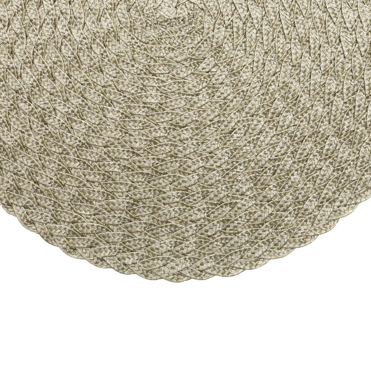 Set of 4 Placemat Polyester Light Green/Beige 38cm.