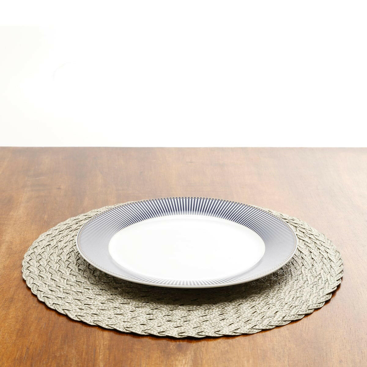 Set of 4 Placemat Polyester Light Green/Beige 38cm.