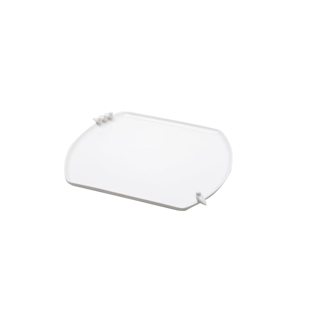 Porcelaine White Bird Serving Tray/Plate 31x29x4cm.