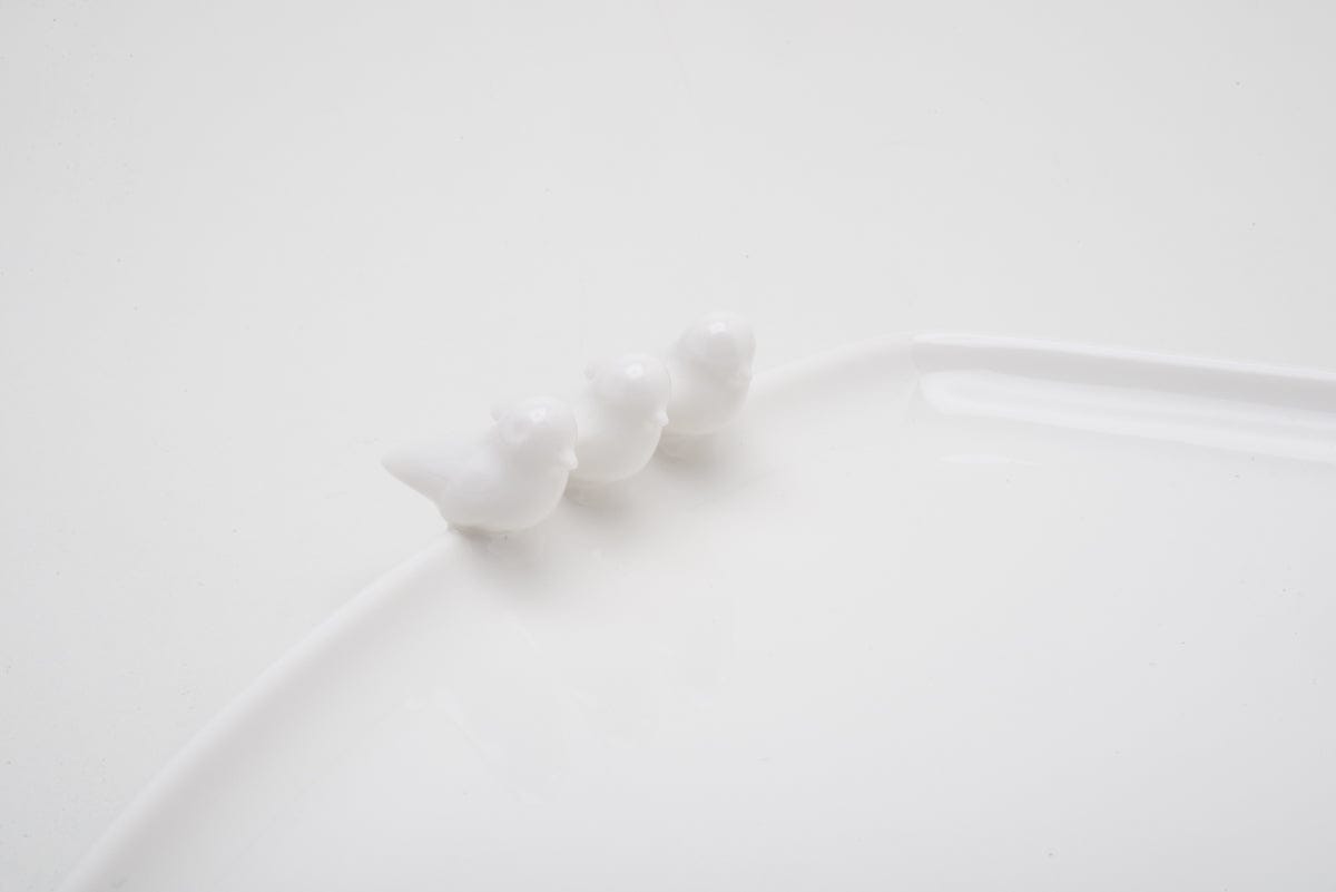 Porcelaine White Bird Serving Tray/Plate 31x29x4cm.