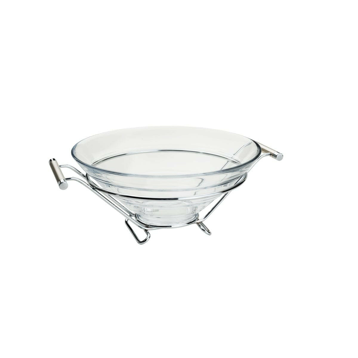 Stainless Steel Support/Glass Serving Salad Bowl 34x28x14cm.