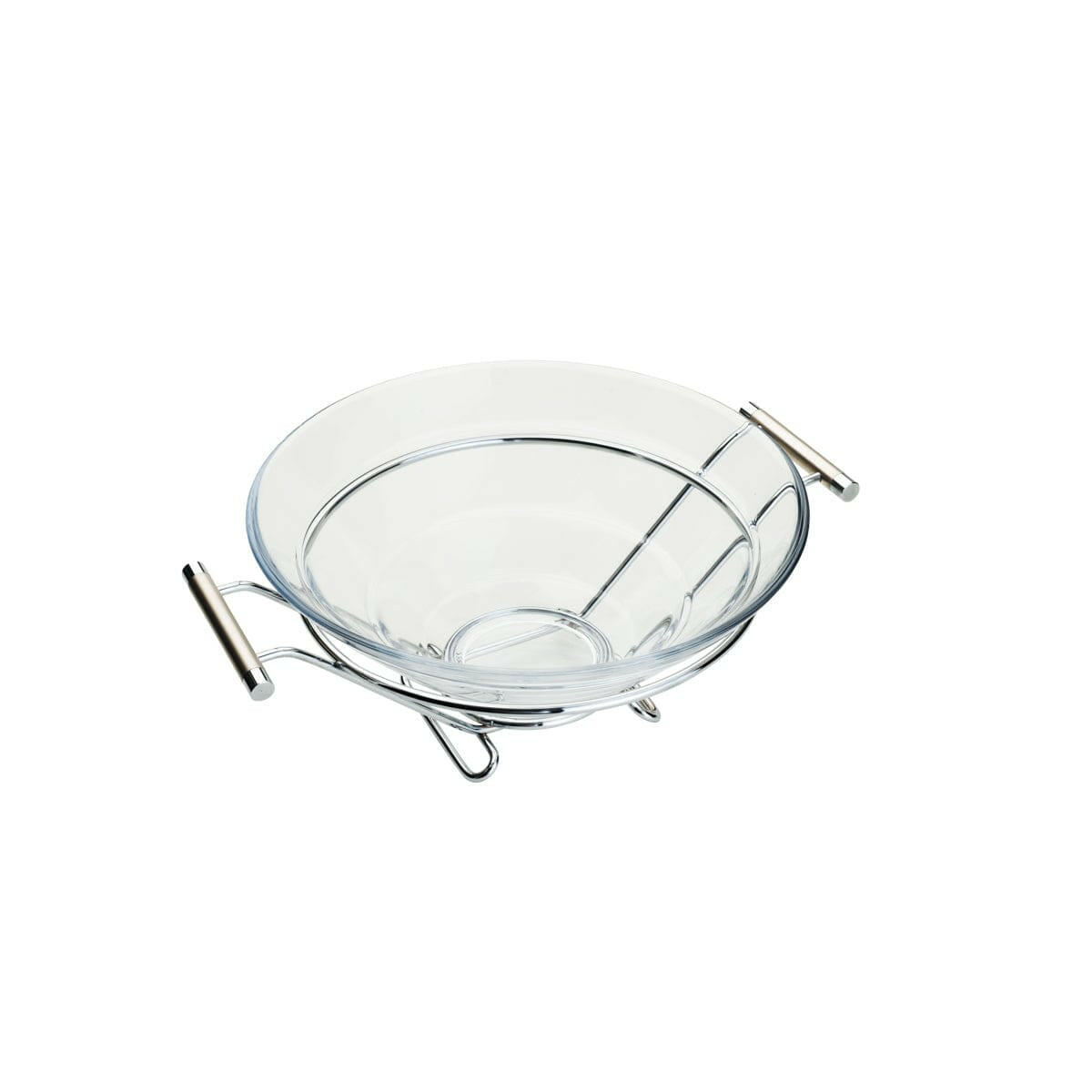 Stainless Steel Support/Glass Serving Salad Bowl 34x28x14cm.
