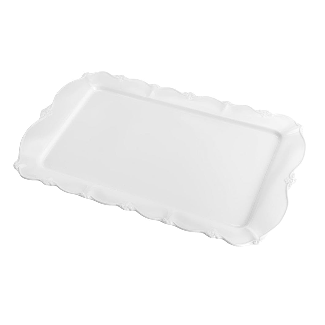 Porcelaine Serving Plate Fancy White 42x29x3cm