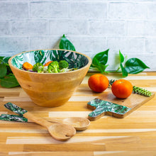 Load image into Gallery viewer, Leafage Wooden Salad Serving Set 30x8cm
