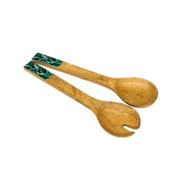 Load image into Gallery viewer, Leafage Wooden Salad Serving Set 30x8cm
