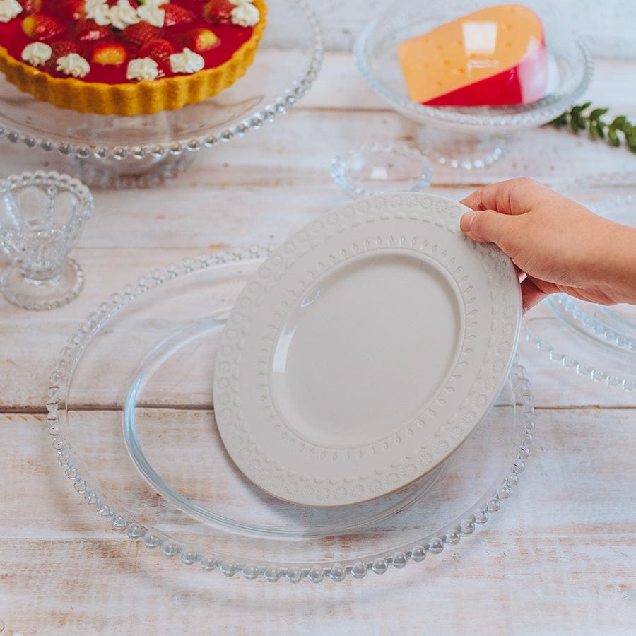 Sousplat Crystal Pearl Plate 32cm.