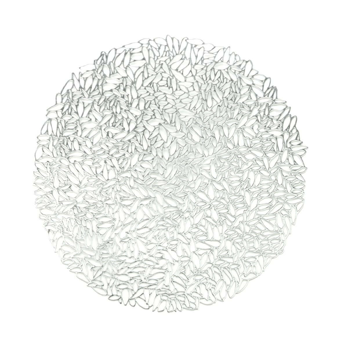 Placemat PVC Silver 38cm.