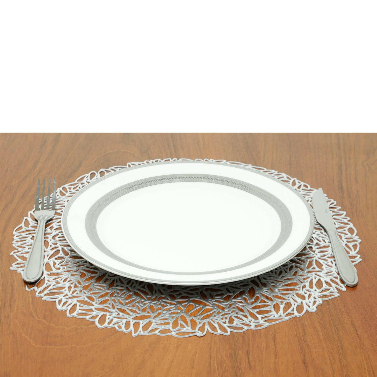 Placemat PVC Silver 38cm.