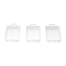 Load image into Gallery viewer, Set of 3 Porcelain Appetiser white dishes 16x8x3cm
