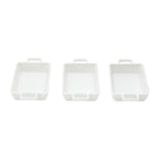 Set of 3 Porcelain Appetiser white dishes 16x8x3cm.