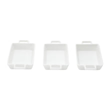 Load image into Gallery viewer, Set of 3 Porcelain Appetiser white dishes 16x8x3cm

