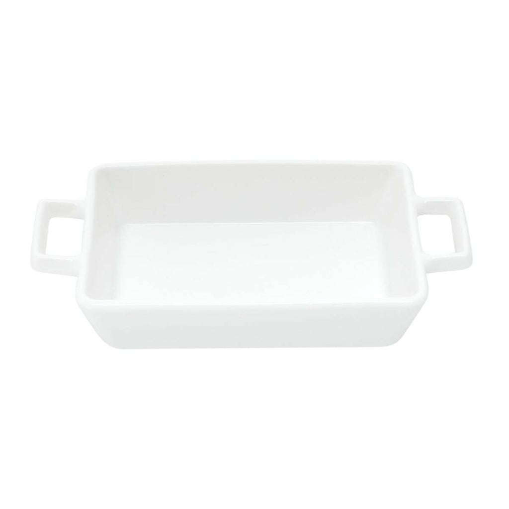 Set of 3 Porcelain Appetiser white dishes 16x8x3cm.
