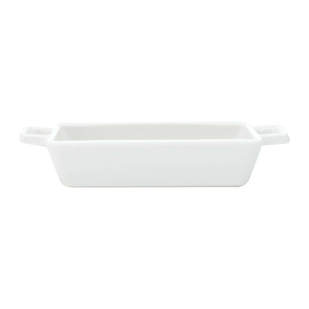 Set of 3 Porcelain Appetiser white dishes 16x8x3cm.