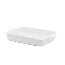 Charger l&#39;image dans la galerie, Ustensiles de Cuisson Rectangulaires en Porcelaine Blanche 33x18x5cm
