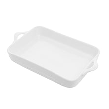 Charger l&#39;image dans la galerie, Ustensiles de Cuisson Rectangulaires en Porcelaine Blanche 33x18x5cm
